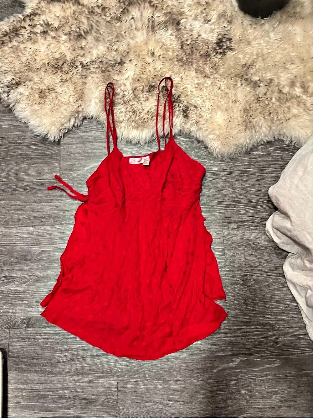 Silkscreen %100 Silk Camisole in Red Size Large